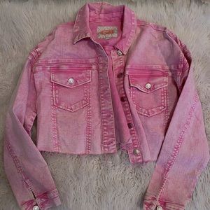 Gianni Bini Pink Cropped Jean Jacket